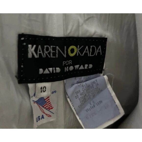 Vtg Karen Okada For David Howard 1980s Purple Lace Faux Pearl Dress Gown US 10 - Picture 15 of 16